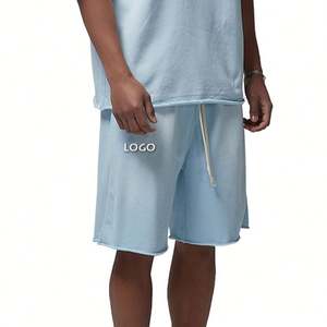 Shorts de sport amples personnalisés en usine pour hommes Casual 360g Light Washed Vintage Mens Shorts - Product Image 2