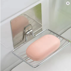 1PC-Porte-<span class=keywords><strong>savon</strong></span> en acier inoxydable sans poinçon sans clou Salle de bain monocouche Drain Tenture murale Sucker Soap Box Light Luxury Shelf - Product Image 4