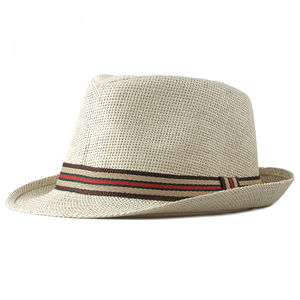 Hombre Mujer Sombrero Fedora 1920s Sombrero Panamá Ala Corta Gorra de Verano con Cinta <span class=keywords><strong>Playa</strong></span> Viajes Senderismo - Product Image 5