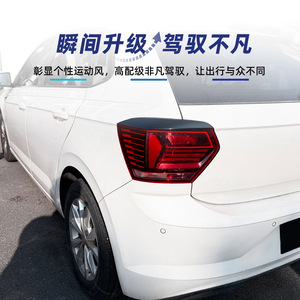 ชุดแต่งไฟท้ายและไฟคิ้ว Volkswagen Polo MK6 ปี 2018-2021 สีดำเปียโน ลายคาร์บอนไฟเบอร์ วัสดุ ABS - Product Image 3