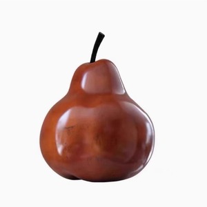 Ornamen buah Resin buatan tangan, hiasan rumah pesta kantor pernikahan ruang tamu dekoratif buah pir merah buatan tangan - Product Image 3