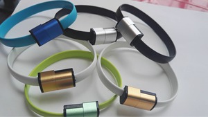 كابل USB على شكل سوار أنيق باللونين الوردي والأزرق، سلك مسطح مع حماية مضفرة، نوع C للشحن، مناسب للكاميرات وأجهزة الكمبيوتر، متوفر بالجملة - Product Image 6