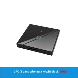 YuHe Group 1 Gang Wireless Touch Wall Switch Black Tempered Glass IP20 <b>Wi</b>-<b>Fi</b> Control 16A 250V - Product Image 1