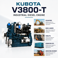 Moteur diesel turbocompressé 4 cylindres KUBOTA série V3800 V3800-T 61,6 kW 82,6 ch 2200 tr/min pour machines de construction