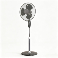 Ventilador de Pedestal en Oferta, Ventilador Eléctrico de Pedestal con Base Redonda, 45W, Tres Velocidades, Altura Ajustable y Cabezal Oscilante