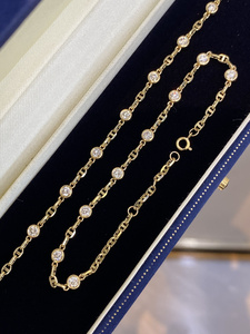Pulsera Xinfly Classic de Oro Amarillo de 18k con Diamante Natural de 1.00ct y Cadena de Burbujas Tipo Nariz de Cerdo - Product Image 4