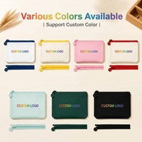 Pochette de voyage zippée réutilisable personnalisable avec logo, écologique, pour mini trousse de maquillage en toile vierge