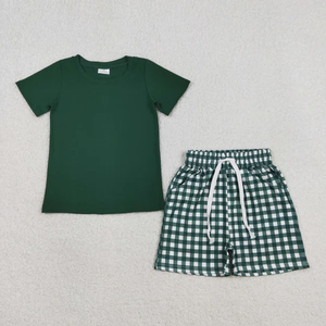 Conjunto de verano para niño con camiseta bordada de perro pescador y pantalones cortos a juego - Product Image 6