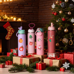 免费样品 24 盎司 32 盎司 保温水瓶，带二合一吸管和出水口盖，保冷 24 小时，防漏，可放入汽车杯架 - Product Image 5