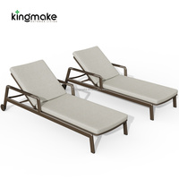 Chaise longue de piscine réglable haut de gamme avec accoudoirs, lit de soleil de luxe pour piscine, chaise longue moderne imperméable pour hôtel et plage
