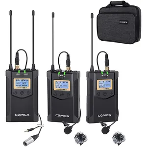 Comica CVM-WM100 PLUS(A) Microphone sans fil UHF avec deux émetteurs et un récepteur pour appareils photo DSLR, caméscopes, Smartphones
