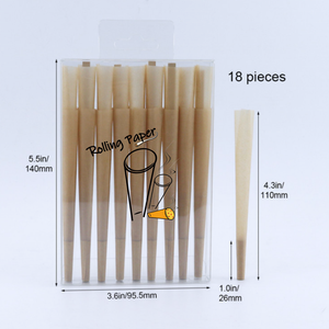 Wholesale boxed 109MM classic <b>brown</b> cigarette <b>paper</b> custom logo unbleached conical <b>roll</b> <b>paper</b> - Product Image 4