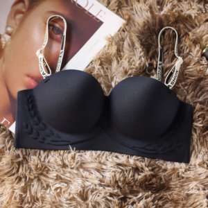 Soutien-gorge une pièce tricoté de haute qualité, push-up, sans couture, avec lettres, bretelles amovibles, sans armatures, fermeture dorsale, pour petites poitrines, design sexy - Product Image 6