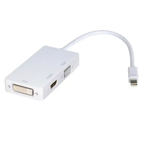 Mini DP Hub 3 en 1 a HDMI, Cable adaptador DVI VGA, minidp DisplayPort 1080P, convertidor de adaptador de vídeo para iMac MacBook