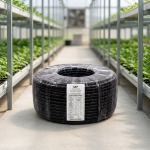Ruban d'irrigation goutte à goutte noir SAP, épaisseur 0,2 mm, 4 LPH, espacement des émetteurs 20 cm, bobine 2000 m, matériau PE vierge, paroi mince 16 mm - Product Image 2