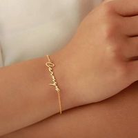 Bracelet unisexe personnalisé en alliage de cuivre plaqué or, fait main, avec lettres anglaises, nom personnalisé, design croix, cadeau
