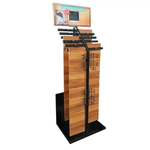 Wholesale Factory Multiple Floor Standing Sample Wooden Parquet Oak Deck Tile Rack Hard Wood Flooring Display Stand