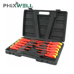 Jeu de tournevis isolés à poignée souple de 11 pièces avec embouts <span class=keywords><strong>Phillips</strong></span>/Torx/plate, 25 cm, qualité industrielle et bricolage - Product Image 1