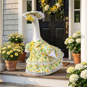 Nuevo Conjunto de Poliéster con Estampado de Limones Estilo Lindo para Bebé (0-24M) con Sombrero Grande Blanco y Falda, Ideal para Decoración de Porche y Patio - Product Image 4