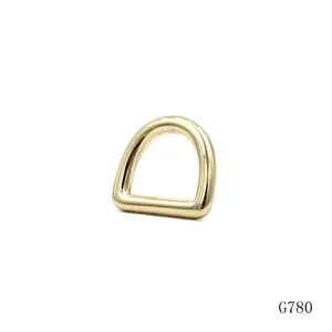 gold D ring buckle metal round wire D buckle for leather bag