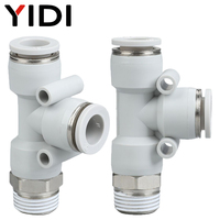 YIDI Raccord rapide en laiton PD, connecteur d'accessoires de compresseur, raccord pneumatique BSP R mâle en T 4mm 6mm 8mm 10mm