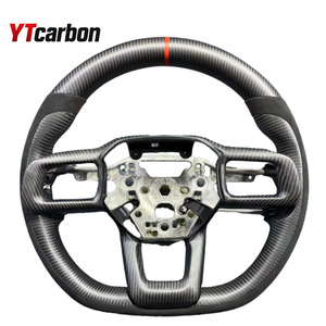 YTcarbon Ventes directes d'usine Convient pour 2024 2025 <span class=keywords><strong>Mustang</strong></span> S650 <span class=keywords><strong>GT</strong></span> Sheber Peut être personnalisé Volant de voiture en fibre de carbone - Product Image 2