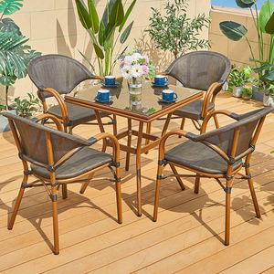 Juego de Muebles de Jardín Portátiles de Aluminio para Exteriores, Mesas y Sillas de Comedor para Restaurante, <span class=keywords><strong>Bistro</strong></span>, Modernas, Impermeables, de Malla, para Hotel, Villa, Patio - Product Image 3