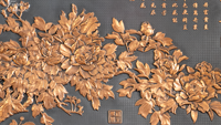 Mural de Latón Forjado a Mano con Relieve de Peonía, Arte de Pared de Latón Grabado a Mano para Decoración del Hogar y Hoteles Furui Classic BH-001