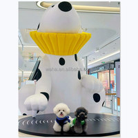 Mascotte géante blanche pour décoration de fête personnage gonflable animal de dessin animé chien
