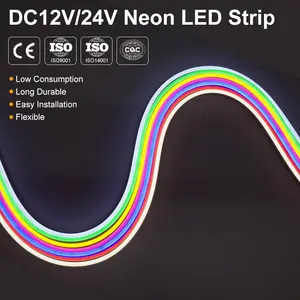 Factory wholesale flexible waterproof led neon flex 12v rope 24v strip light
