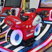 Machine d'arcade de course de motos pour enfants à 2 joueurs, fonctionnant à pièces, mini simulateur de moto, jeu vidéo pour aire de jeux intérieure, centre commercial