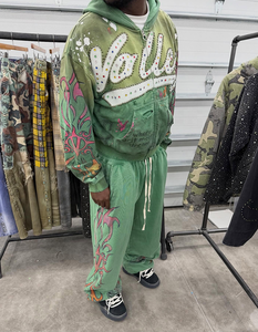 เสื้อฮู้ดสำหรับผู้ชายผ้าฝ้าย GSM 280กราฟิกซักได้กำหนดเองพิมพ์ลาย Dtg - Product Image 3