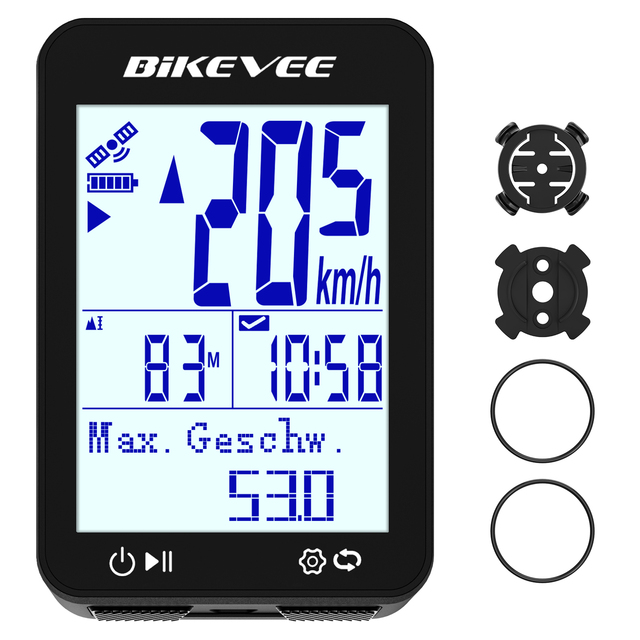 Wireless GPS Bike Computer ,5 Satellite Systems, 9 Languages, 2.4" Screen, IPX7 Waterproof, 28H Battery, Type-C, Weight 50g
