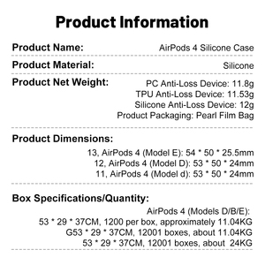 Custodia protettiva per auricolari in Silicone moderno tinta unita per <span class=keywords><strong>Apple</strong></span> Airpods 4 custodia per cuffie protezione completa, resistente Anti-caduta - Product Image 3