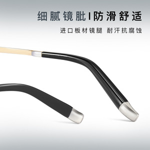 Montures de lunettes demi-cerclées en titane Commare pour hommes S9083, verres acryliques moyens, origine Shenzhen, design quadrilatéral linéaire - Product Image 3