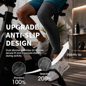 Manguitos de compresión largos para piernas, para alivio del dolor, recuperación muscular y promoción de la circulación. - Product Image 4