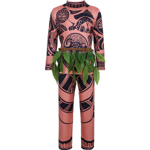 Disfraz de Moana para Mujer Adulta, Mono de Poliéster Transpirable con Patrón de Rejilla, Disfraz de Fiesta Tejido con Cinturón de Hojas - Product Image 1