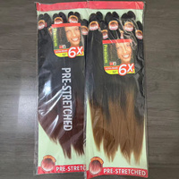 Extensiones de Cabello Sintético para Trenzas Africanas, Pre-estiradas, 52 Pulgadas, 420g, 6X, Precio al por Mayor