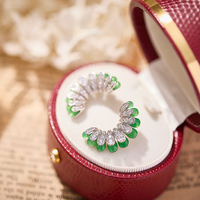 Boucles d'oreilles croissant à la mode et mignonnes petits et exquis bijoux en laiton jumelés avec des accessoires de vacances de Style bohème Zircon
