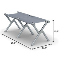 Bestex chaise de camping double légère et portable en aluminium grande chaise d'extérieur pliable sans bras personnalisée pour l'entrée à l'hôtel et à l'hôpital