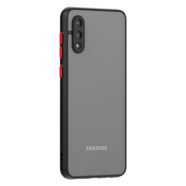 For Samsung Galaxy A02 Case With Camera Protector Matte Translucent Smoke Cover Mobile Phone Accessories Case