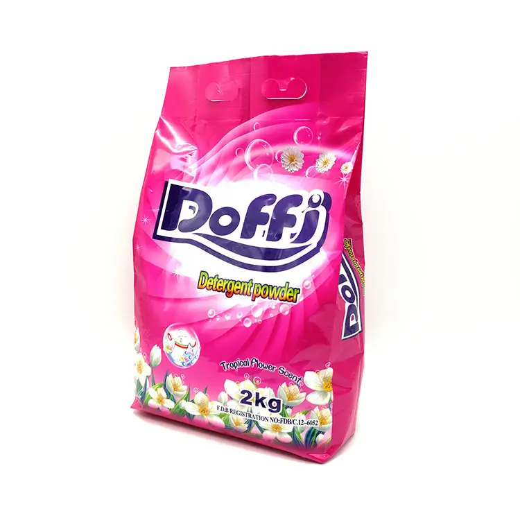 Doypack-bolsa de plástico personalizada para detergente en polvo, embalaje para lavado de ropa