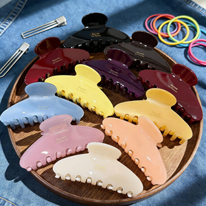 Pinzas de Pelo de Acetato de Color Sólido al por Mayor, Diseño Nuevo, Pinzas de Pelo de Tiburón para Mujeres y Niñas, Accesorios para el Cabello - Product Image 1