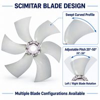 Pales de ventilateur axial pour moteur à combustion interne, 6 pales courbées en fibre de verre PAG, angle réglable, pour générateur de neige