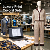 Ensemble décontracté d'été pour homme en soie 100% satinée moderne, chemise à manches longues et pantalon, imprimé à maillons entrelacés, séchage rapide