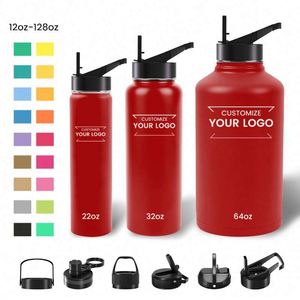 Most Popular Custom logo <b>Large</b> Capacity Stainless Steel Water Bottle Thermal Insulated 20oz 32oz 40oz Water Bottle with Straw - Product Image 3