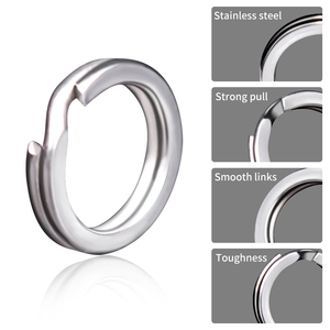 Paquete de 200 unidades de aparejos de pesca de acero inoxidable, anillo dividido plano, anillo a presión de doble bucle, gancho, señuelo, conector giratorio con caja de plástico - Product Image 5