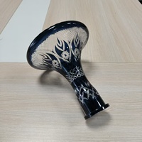 Vente en gros usine : Base de chicha de haute qualité 25,5 cm, accessoires de chicha noirs, bouteille en verre à motif sculpté à la main pour chicha, pour bar à chicha