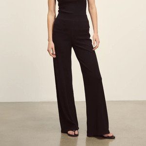 Women's High Waist Wide Leg <b>Wool</b> Trousers Solid Color Anti-Wrinkle Full Length Loose Fit Women's <b>Pants</b> Minimalist Style - Product Image 1