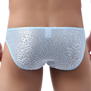 男性用環境に優しいナイロンスパンデックスレースブリーフヒップハグコンフォートウエストバンドパンティー - Product Image 1